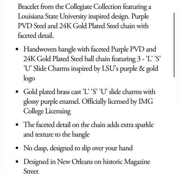 Mignon Faget Halo LSU Slide Charm Bangle - Picture 4 of 6